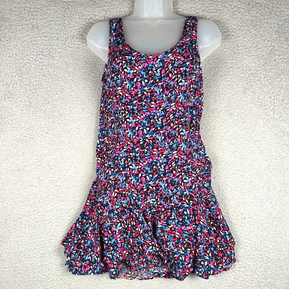 Free People Everyone We Know Floral Mini Dress Women's 6 Ruffle Hem Boho Summer - Picture 15 of 16